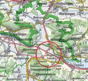 20140711 01 Verdacht Tornado Wagenhausen TG Karte Uebersicht.png